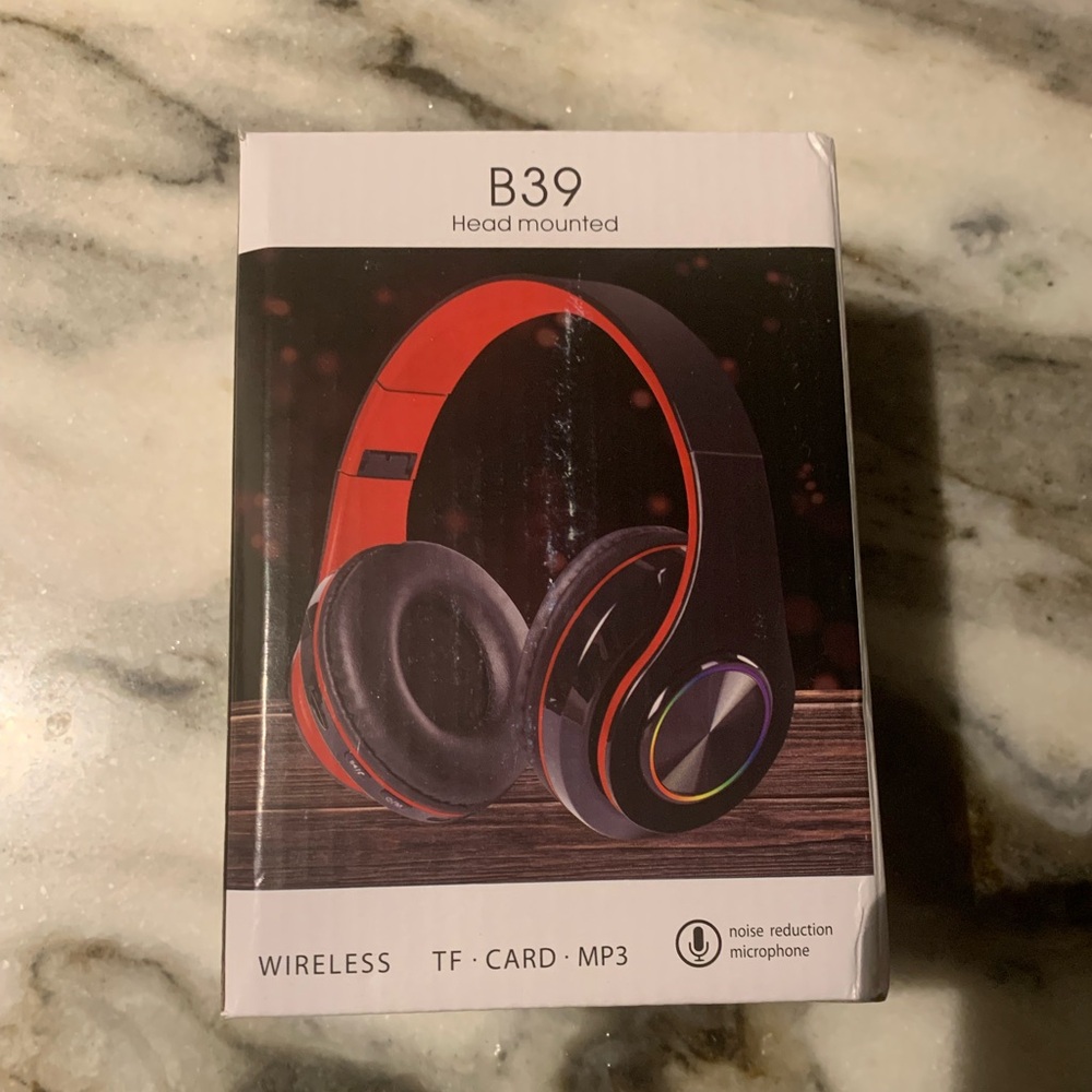 Wireless Headphones - Red and Black